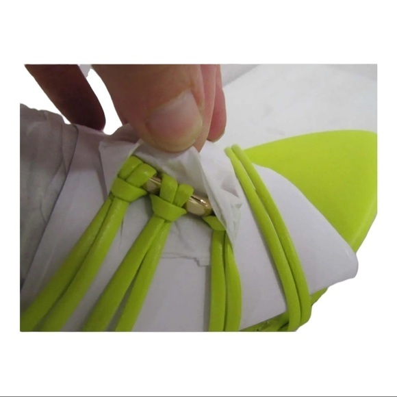 NIB AJE Mirage Leather Strappy Heel Sandal Size 7/37 Citrus Green - Picture 4 of 10